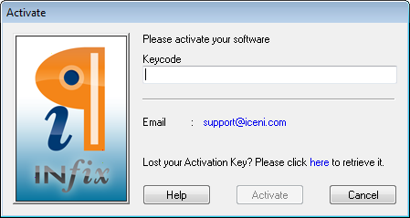 Infix screenshot - Activate Infix