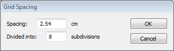 Infix screenshot - Grid spacing dialogue box