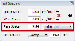 Infix Text Spacing Paragraph&nbsp; Space Options