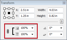 Infix Transform Scaling Options