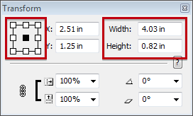 Infix Transform Width Height Options