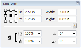 Infix Transform Width Height Options